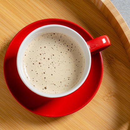 Argon Tableware Coloured Cappuccino Cup - Red - 250ml Overhead