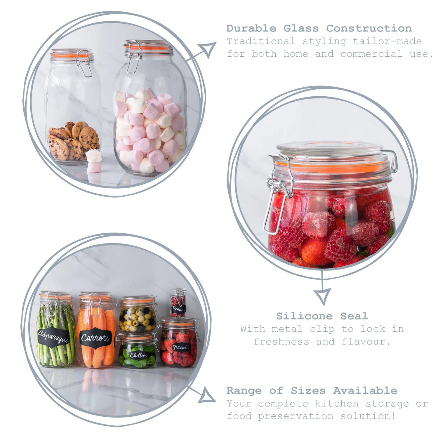 Glass Storage Jar - 1.5L - Clear Seal