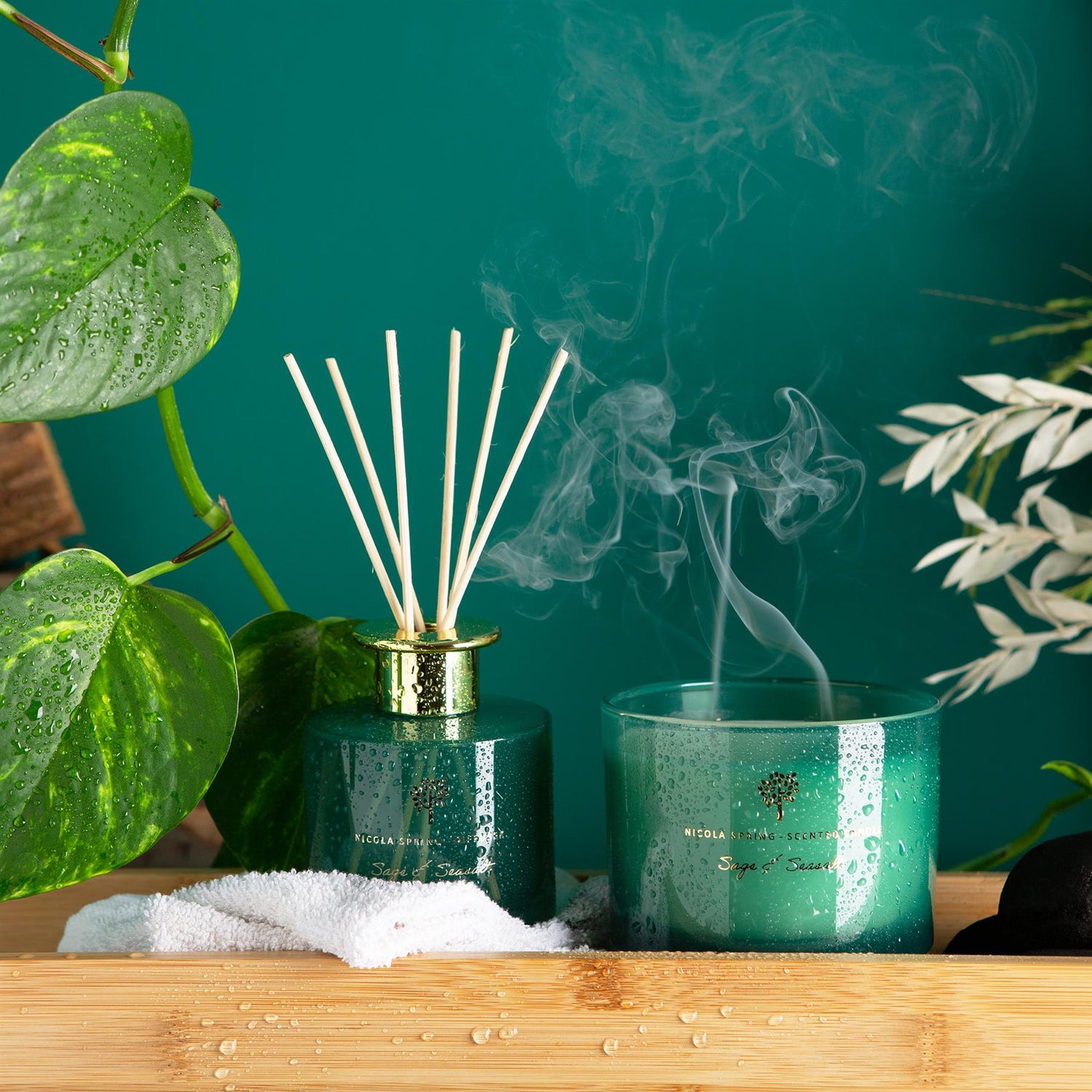 350g Double Wick Sage &amp; Seasalt Soy Scented Wax Candle
