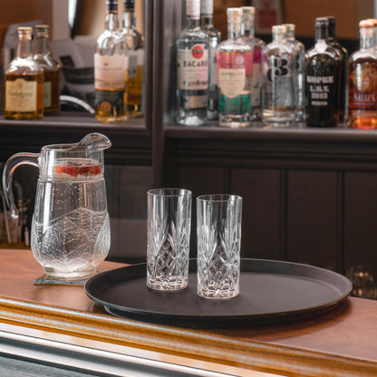 Black 73cm Oval Non-Slip Serving Tray