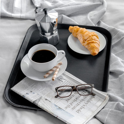 Black 40cm x 30cm Rectangle Non-Slip Serving Tray