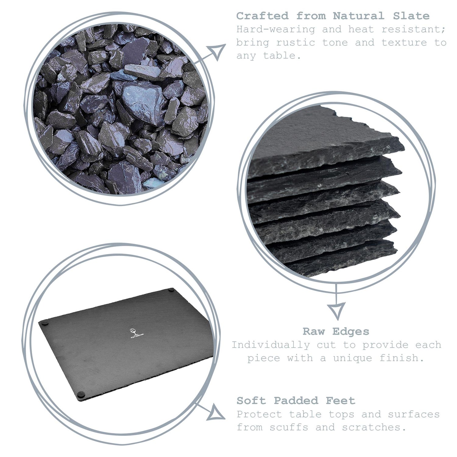 Rectangular Slate Serving Platter - 40 x 30cm