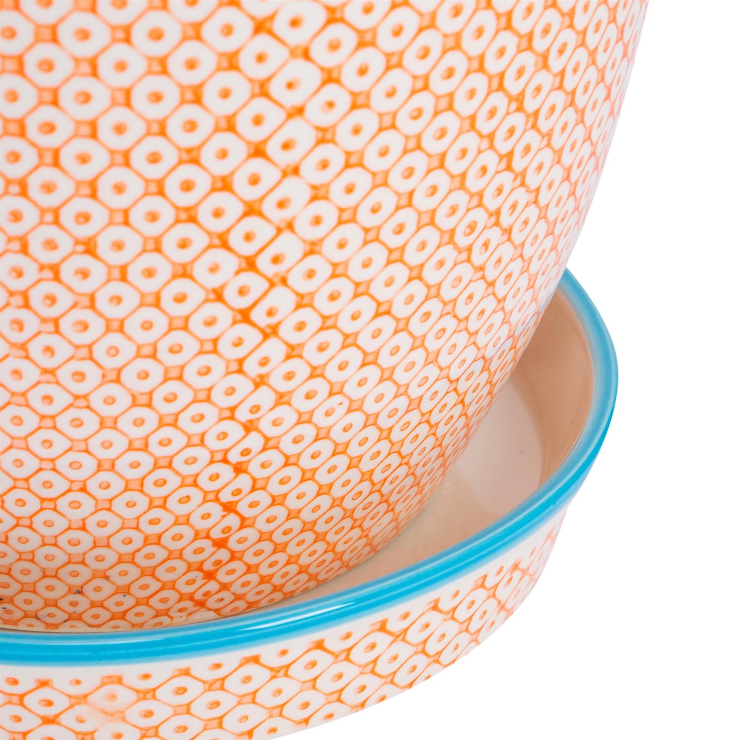Hand-Printed Plant Pot - 20cm - Orange