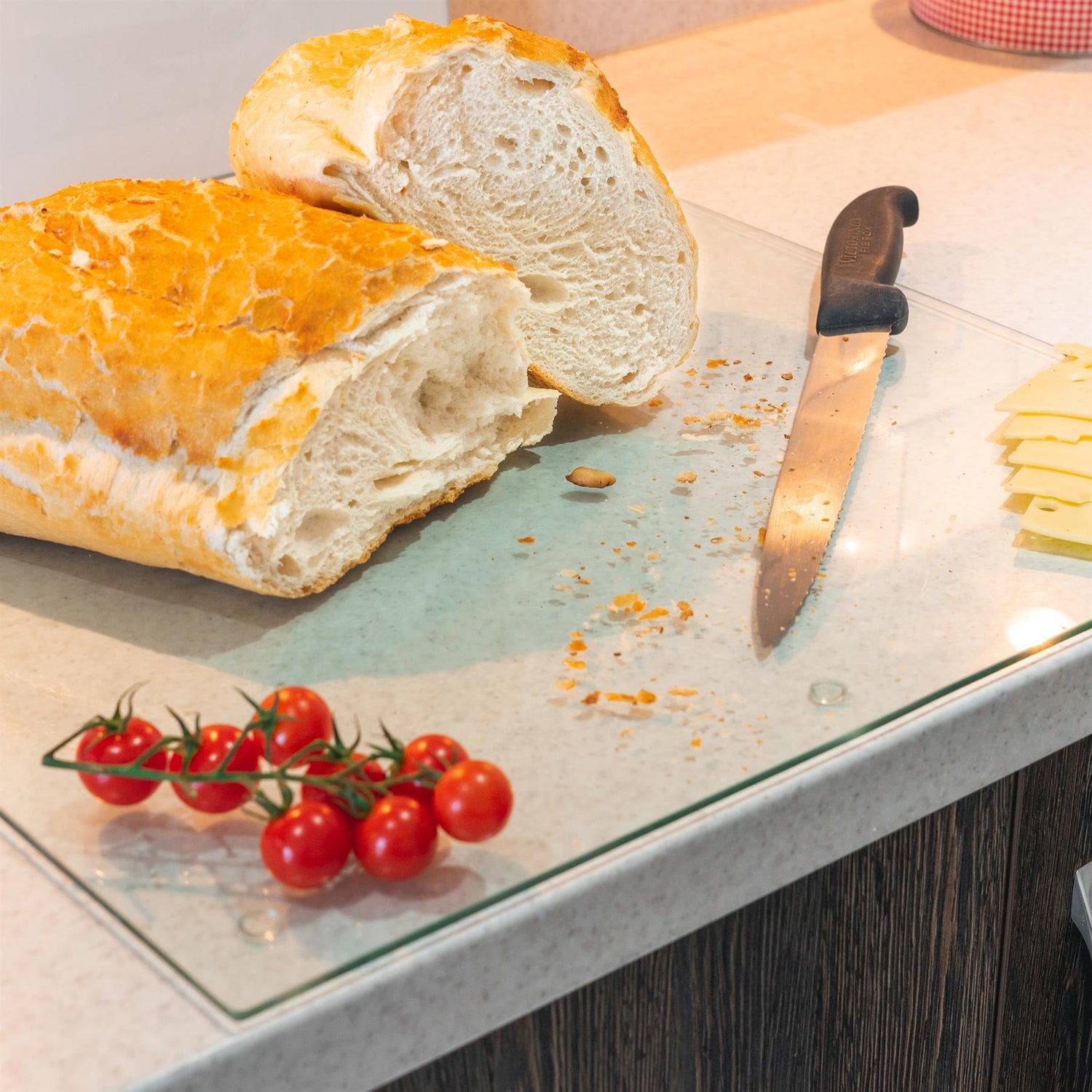 Clear 50cm x 40cm Glass Chopping Board