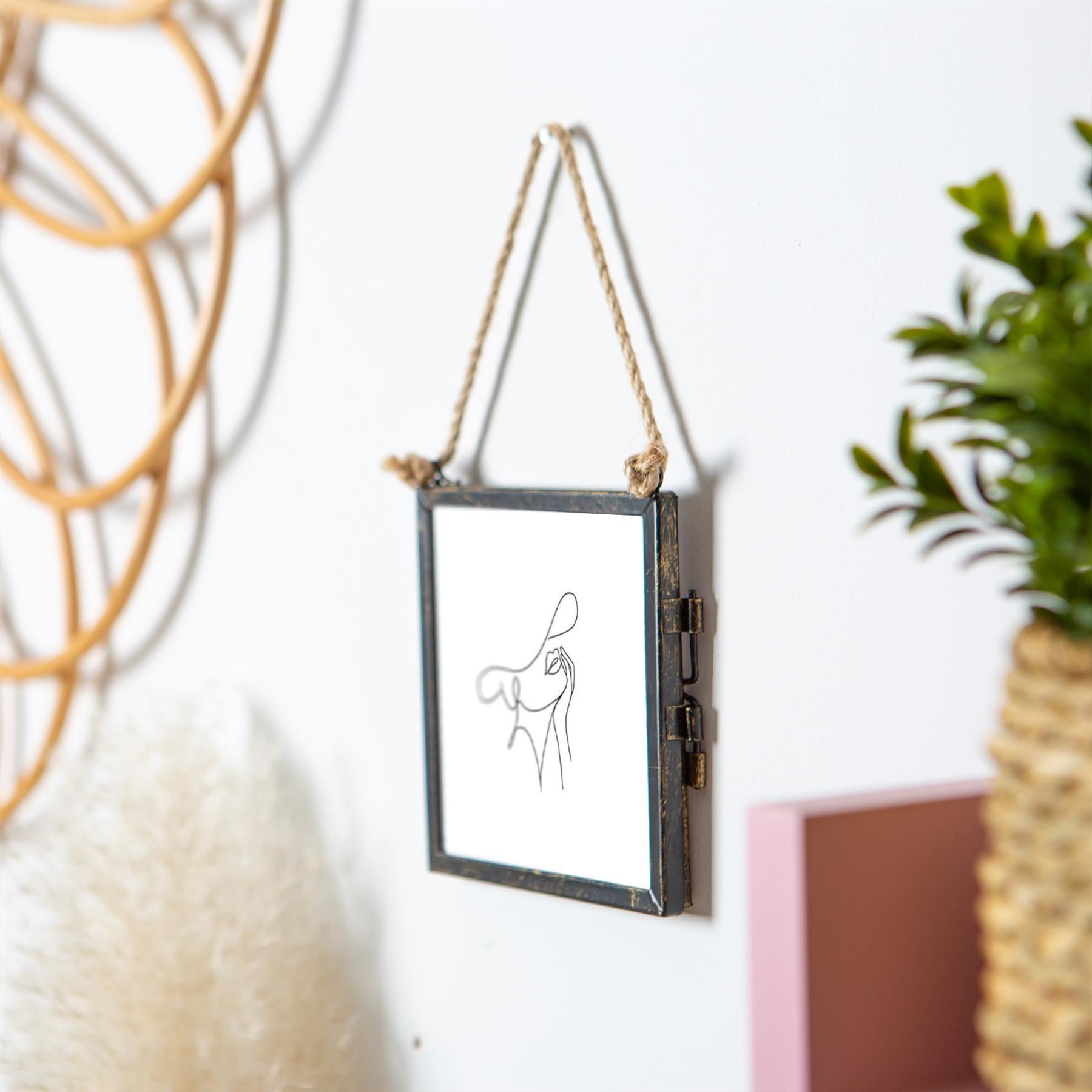 4&quot; x 4&quot; Glass Hanging Photo Frame