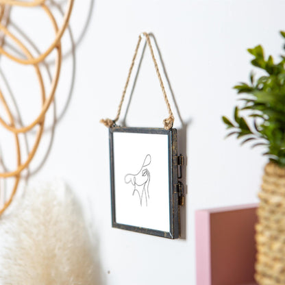 4&quot; x 4&quot; Glass Hanging Photo Frame