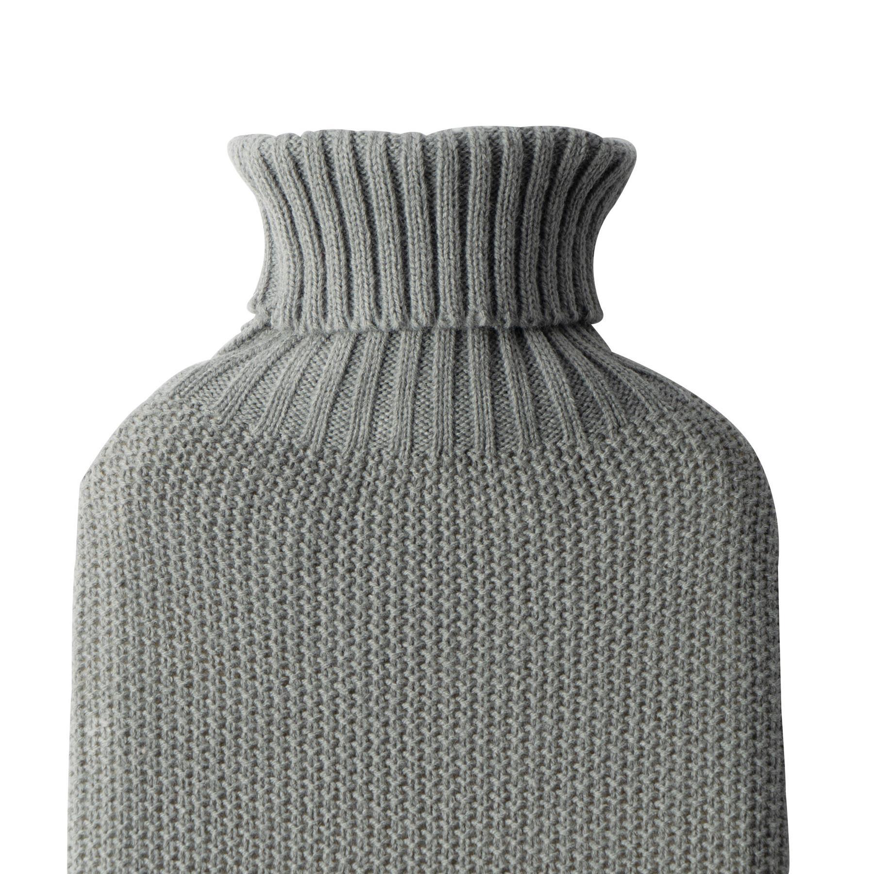 Hot Water Bottle Cover - Knitted - Grey