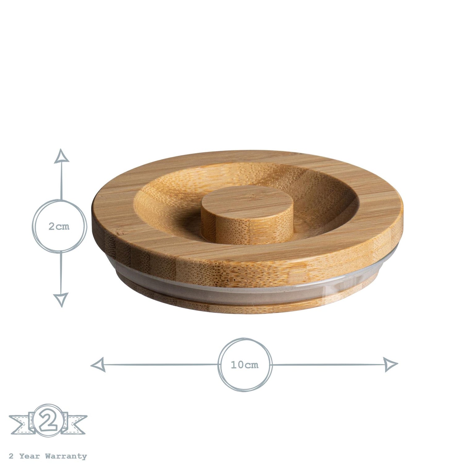 Glass Storage Jar with Wooden Lid - 550ml