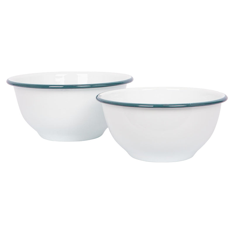 2pc White Enamel Mixing Bowl Set - By Argon Tableware