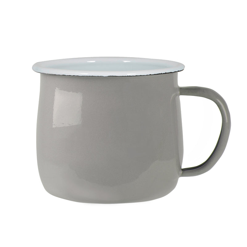 Argon Tableware Coloured Enamel Belly Mug - 375ml - Grey