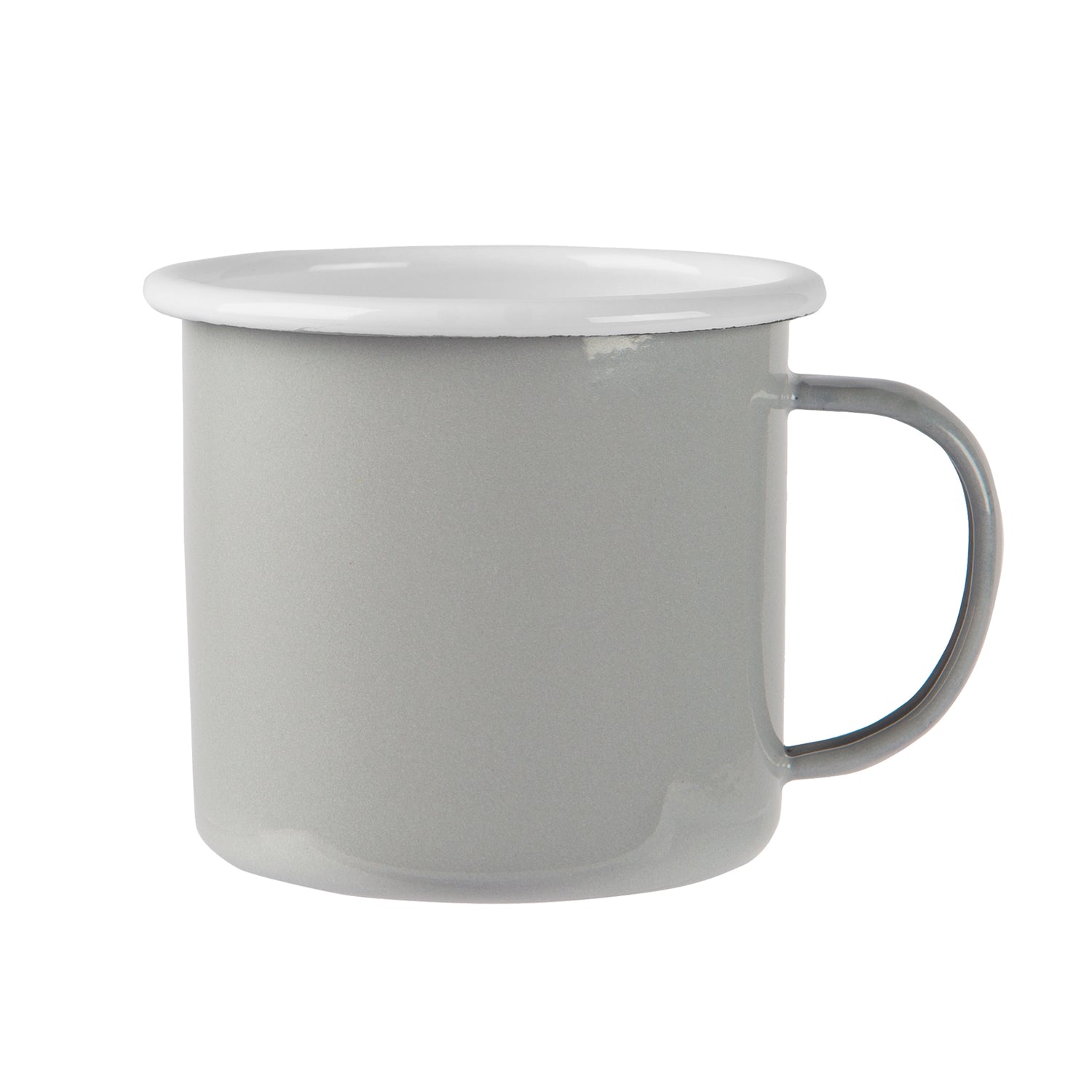 Coloured Enamel Mug - 375ml - Grey