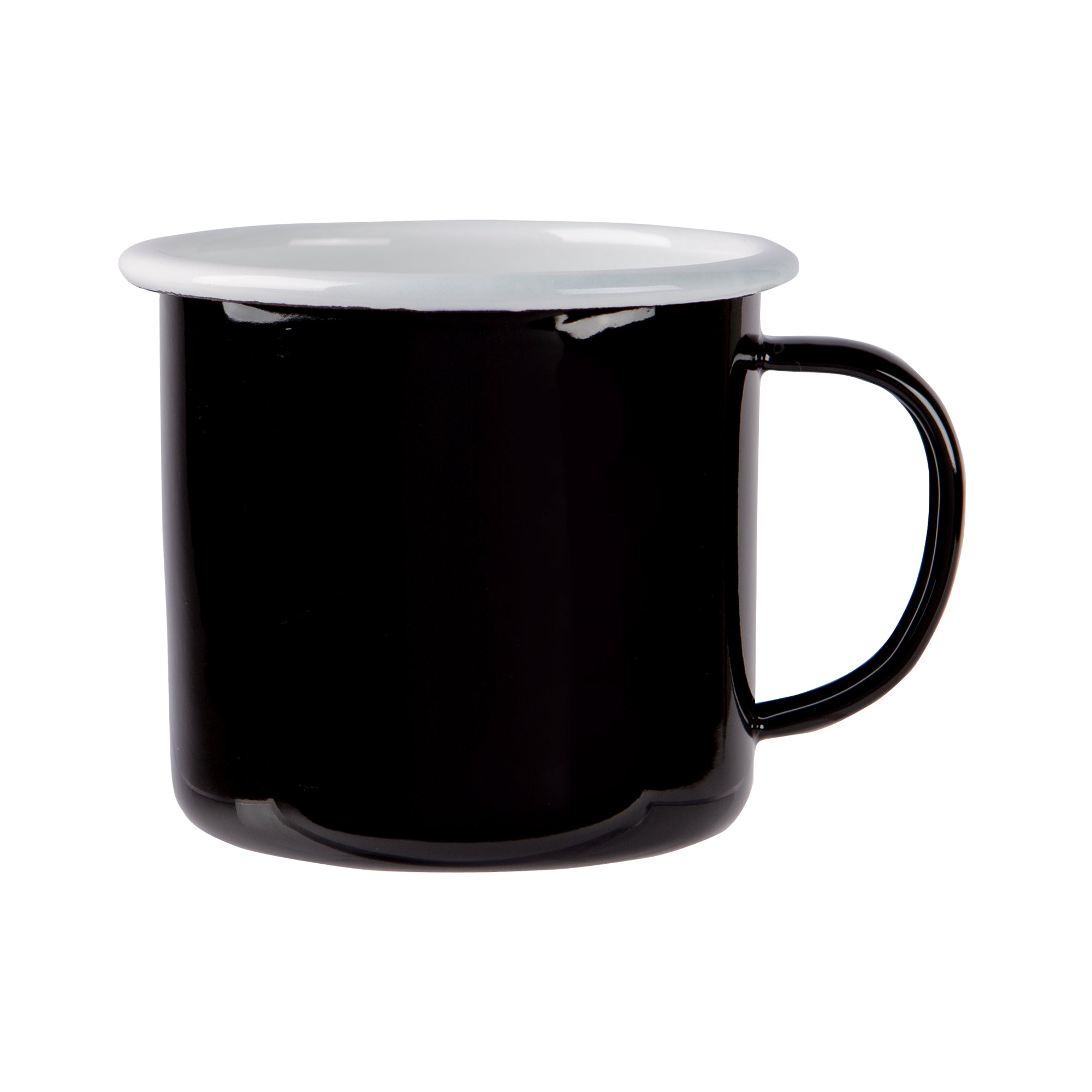 Coloured Enamel Mug - 375ml - Black
