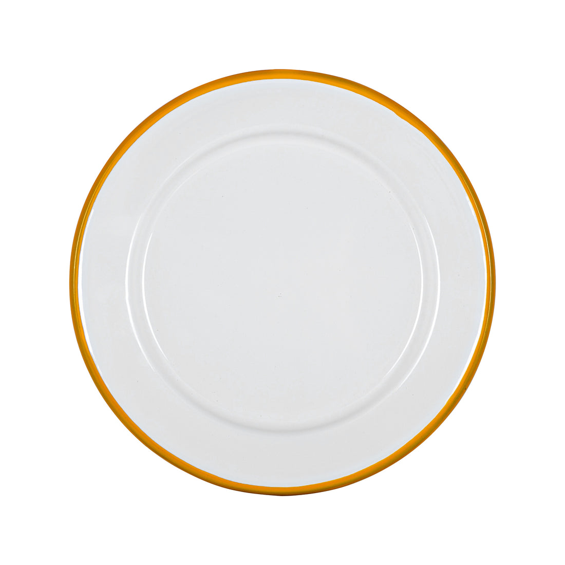 Argon Tableware White Enamel Side Plate - 20cm - Yellow