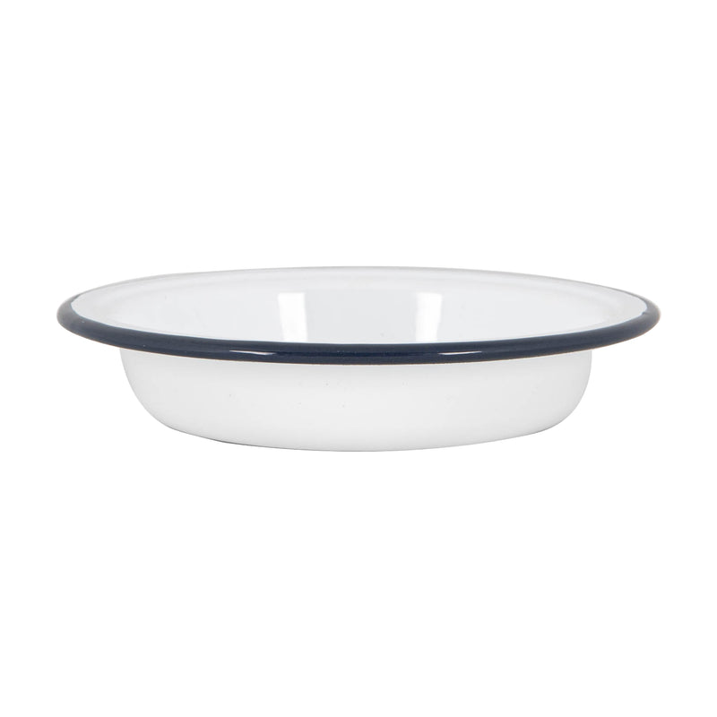 Argon Tableware White Enamel Deep Bowl - 19cm - Navy