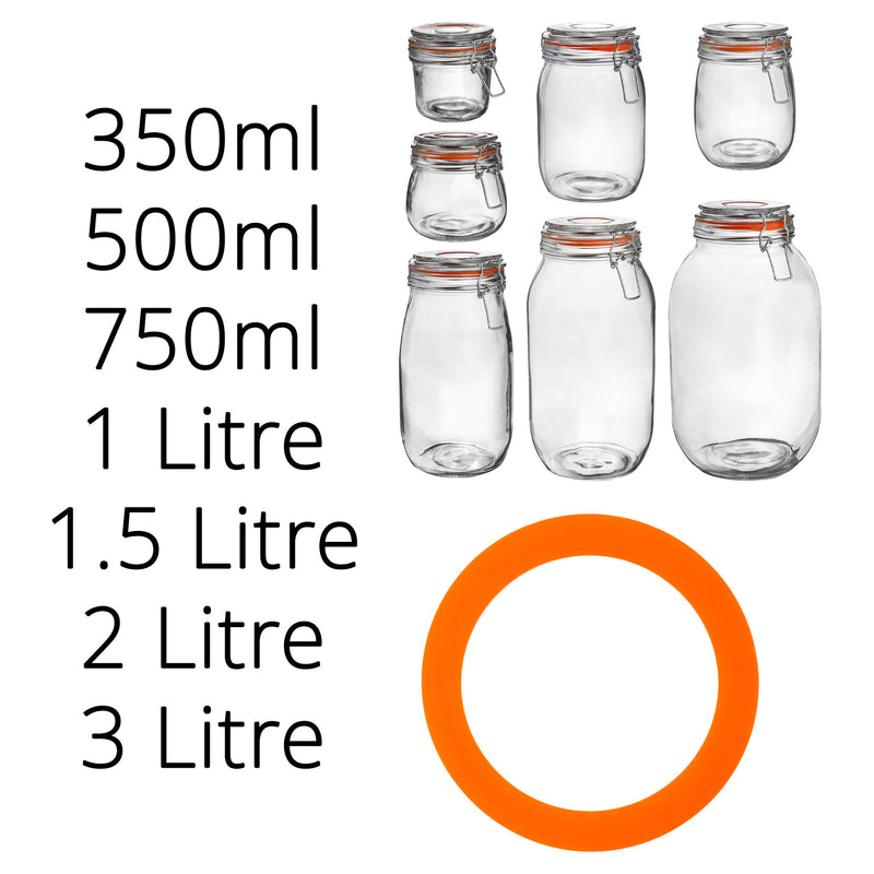 Argon Tableware Orange Seal - 350ml, 500ml, 750ml, 1Ltr, 2Ltr, 3Ltr