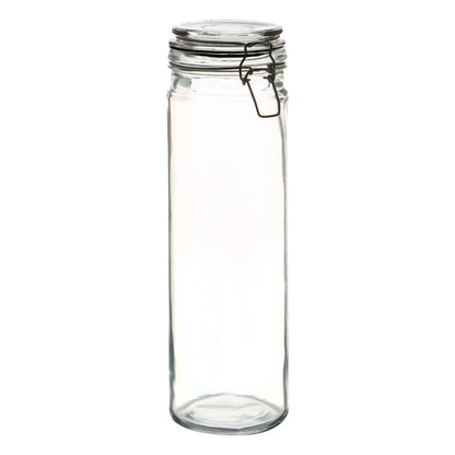 Argon Tableware Glass Spaghetti Jar - 2 Litre - Black Seal