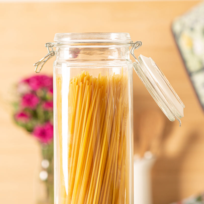 Argon Tableware Glass Spaghetti Jar - 2 Litre - White Seal