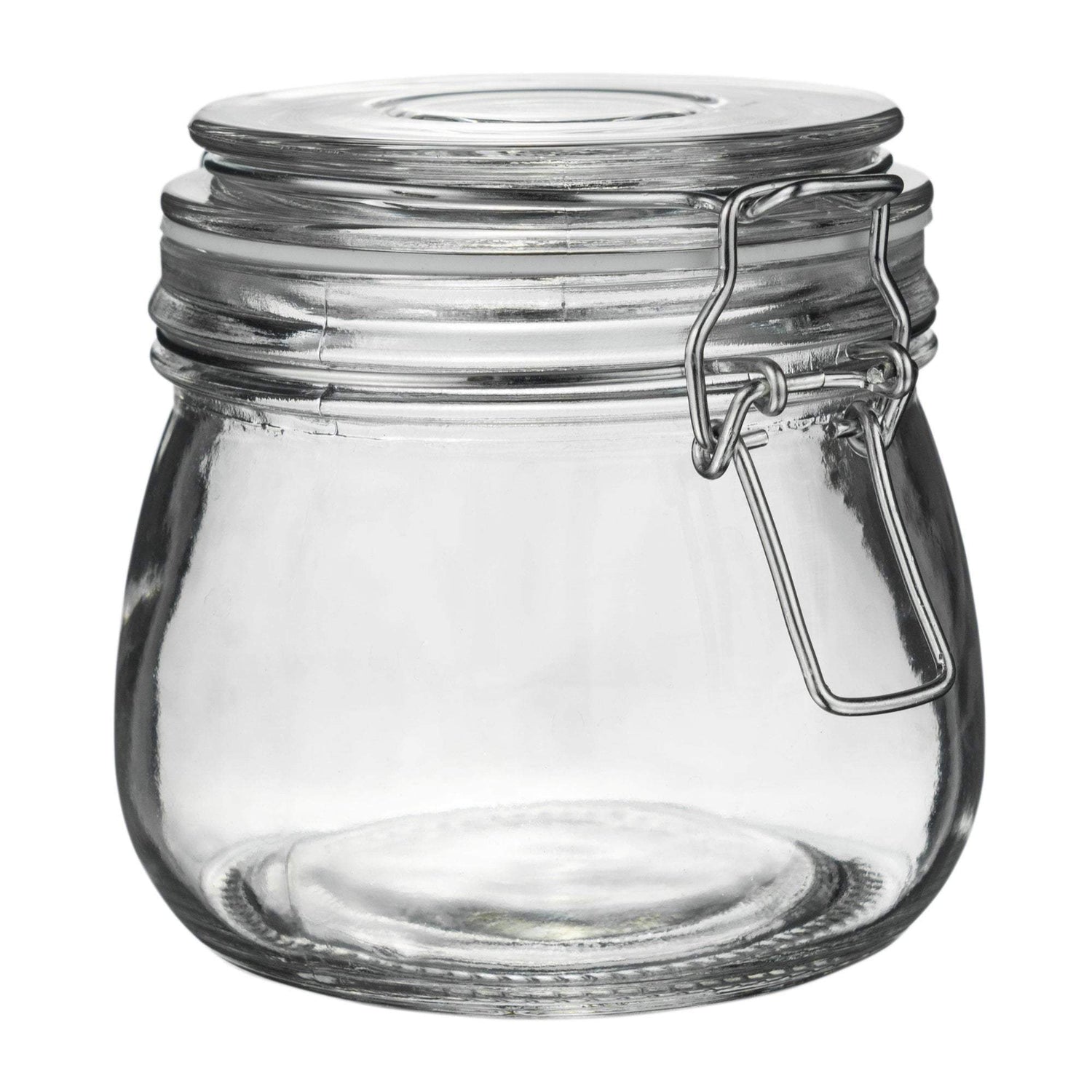 Argon Tableware Glass Storage Jar - 500ml - White Seal