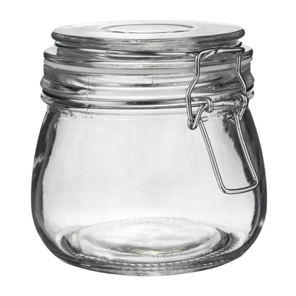 Argon Tableware Glass Storage Jar - 500ml - White Seal