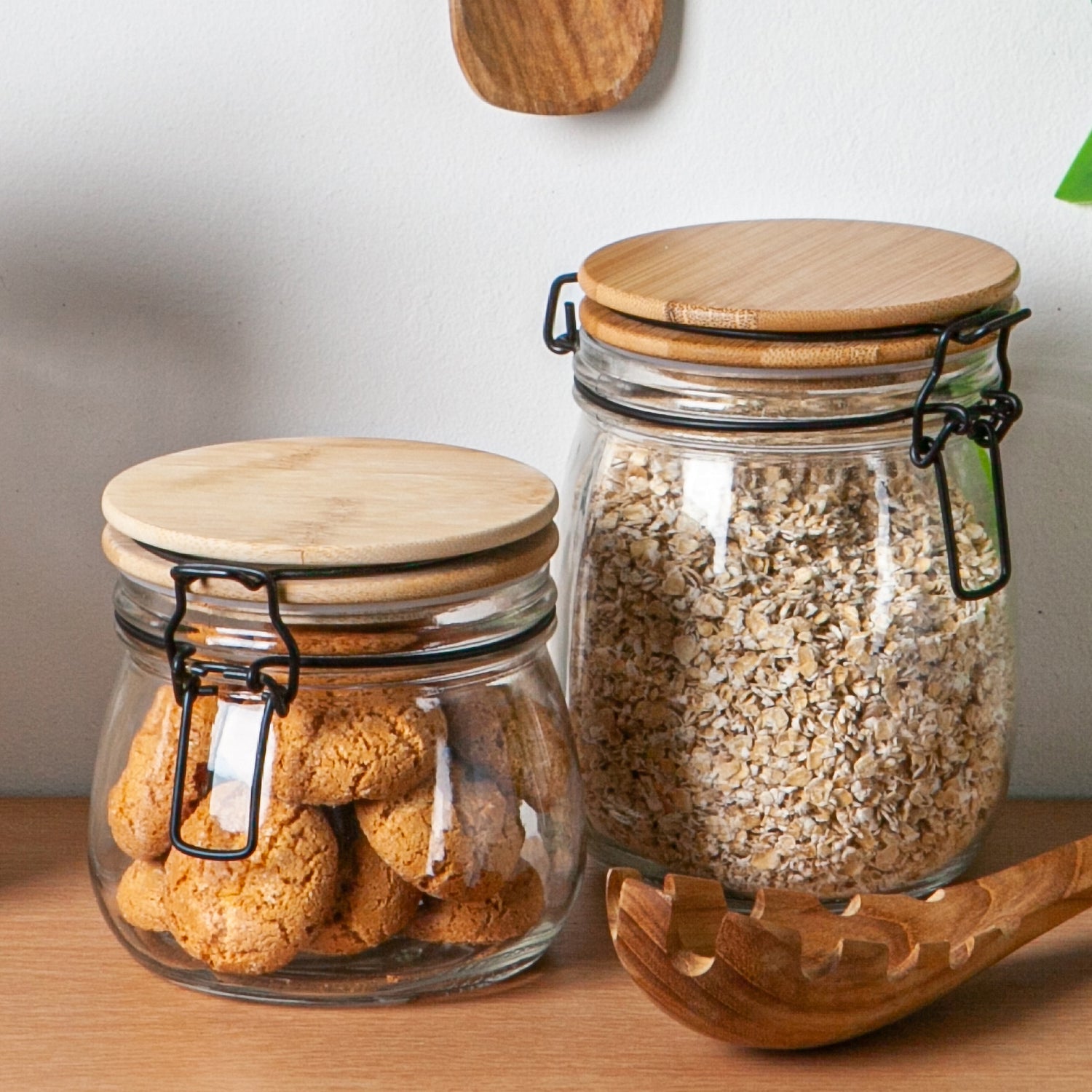 Storage Jar with Wooden Lid - 750ml - Clear Seal