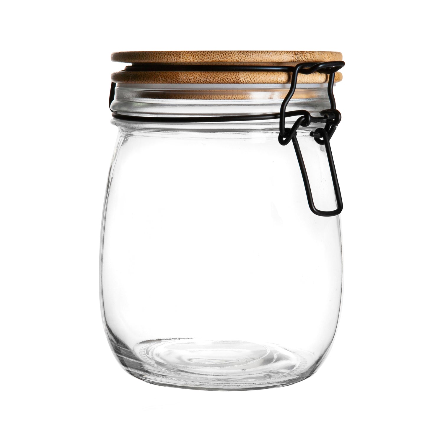 Argon Tableware Storage Jar with Wooden Lid - 750ml - Clear Seal