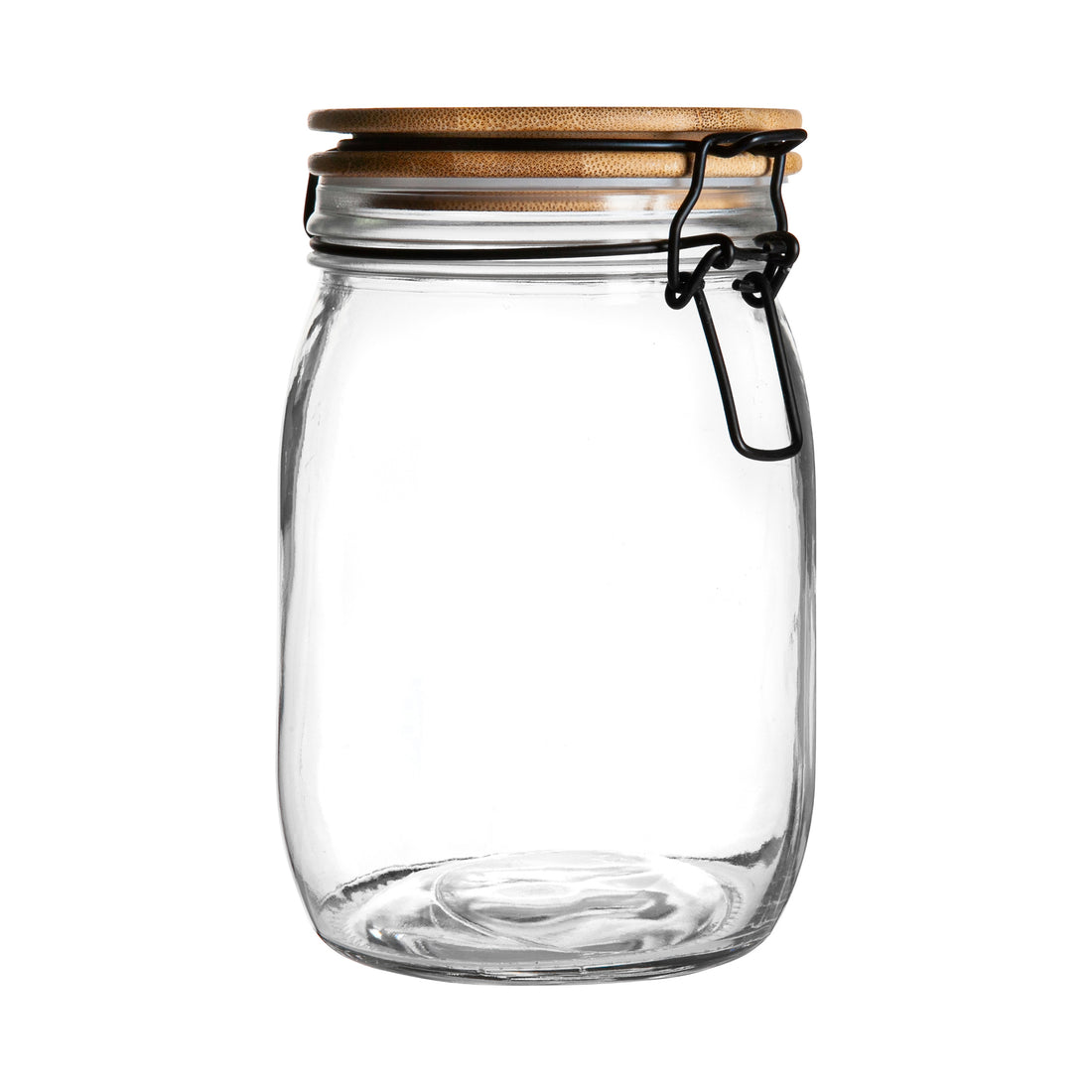 Argon Tableware Storage Jar with Wooden Lid - 1000ml - Clear Seal