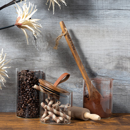Glass Jar Lid - Leather Loop