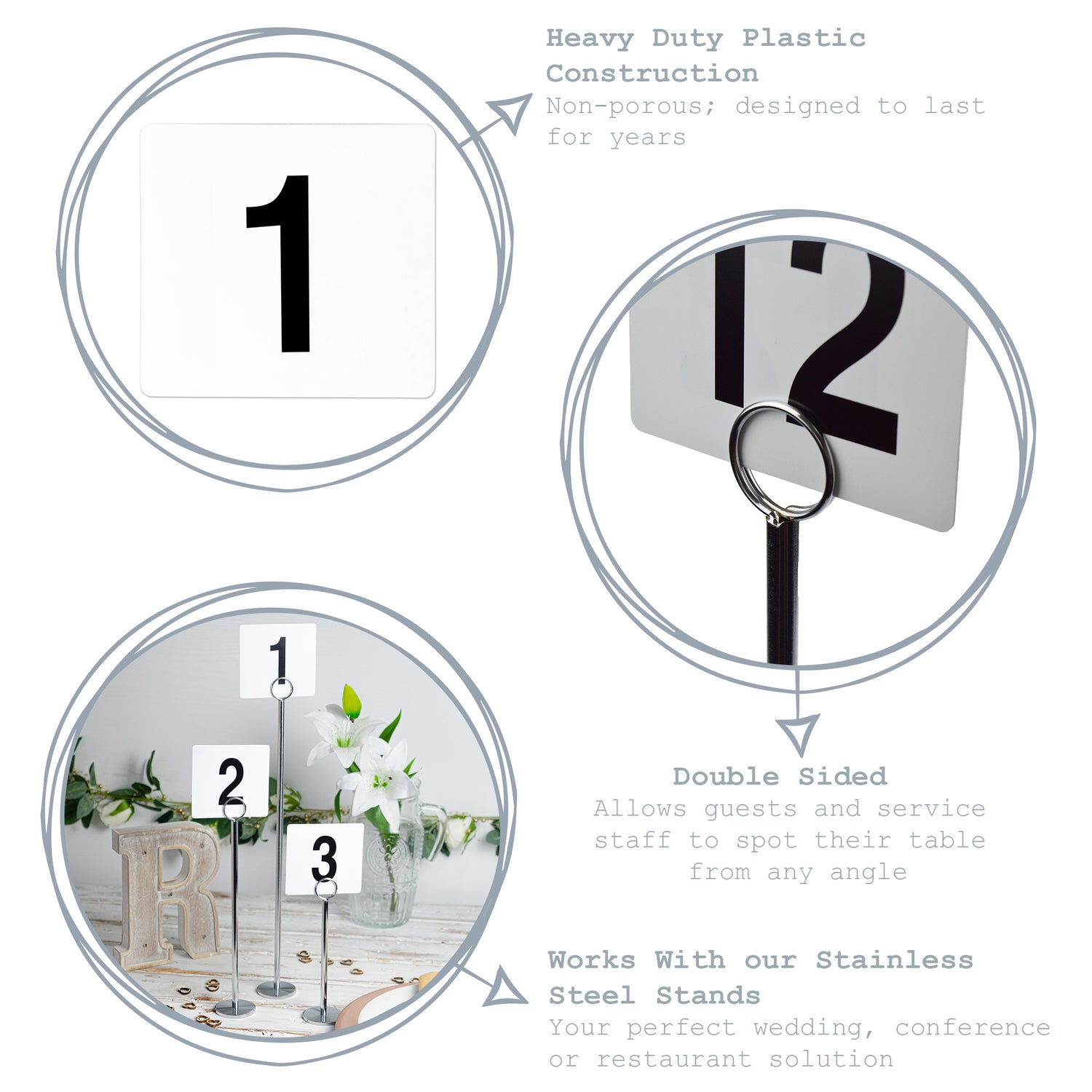 Table Number Plastic Card Set - 1-100