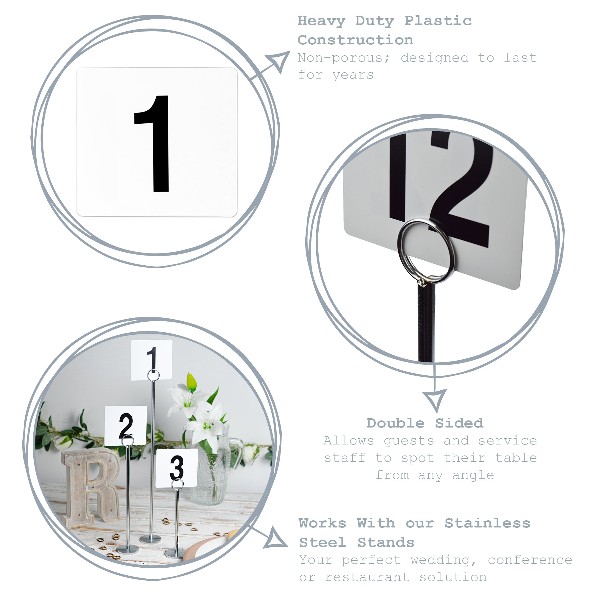Table Number Plastic Card Set - 1-100