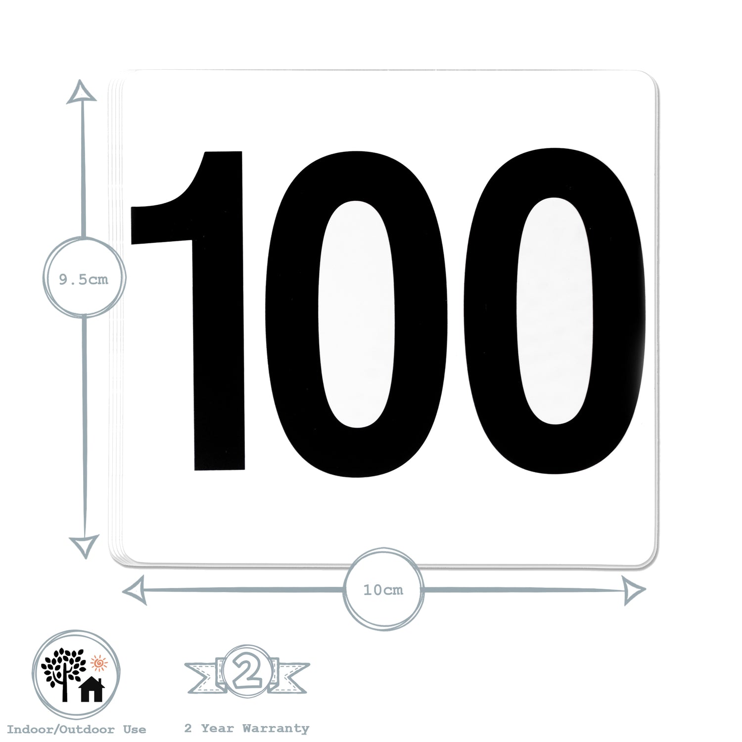 Table Number Plastic Card Set - 1-100
