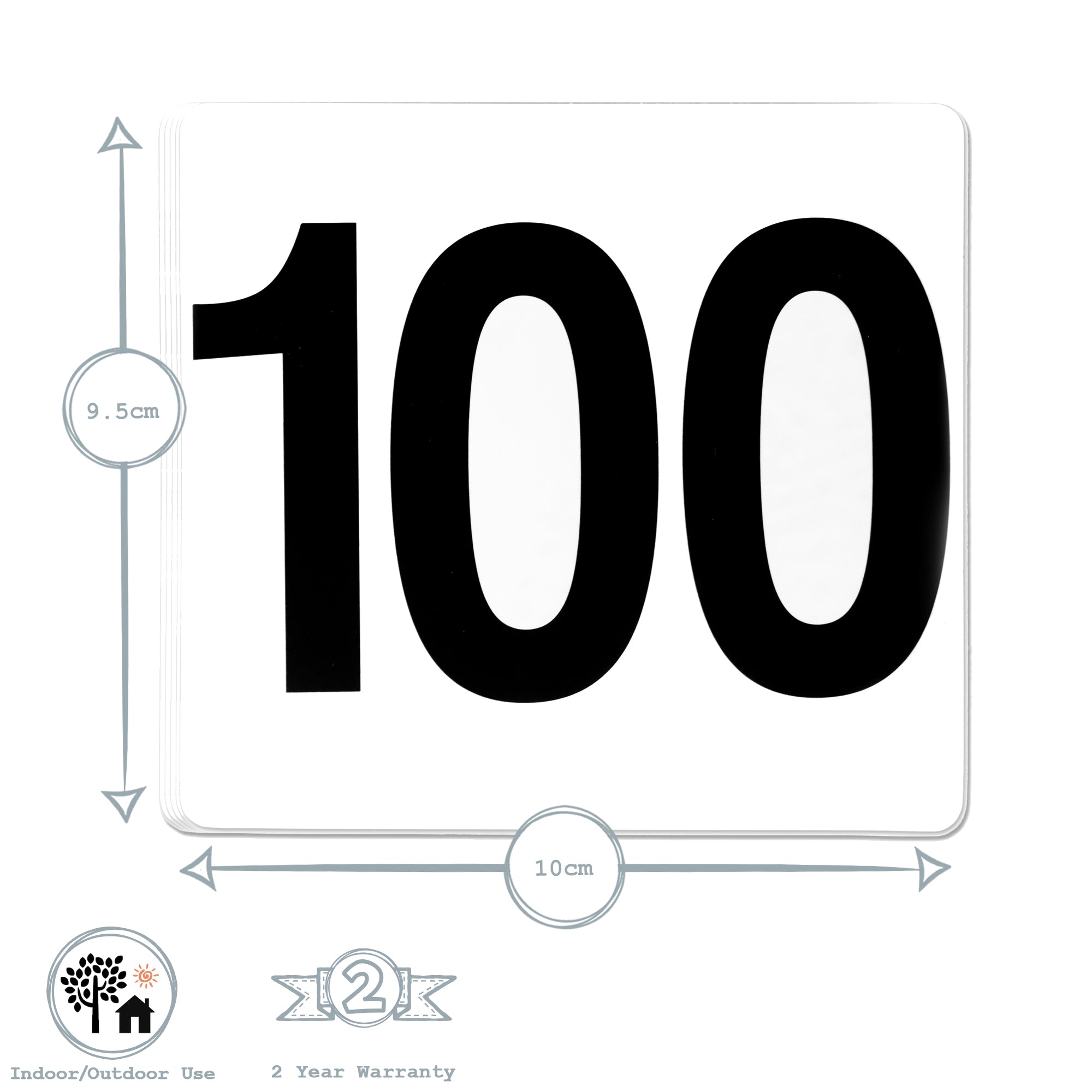 Table Number Plastic Card Set - 1-100
