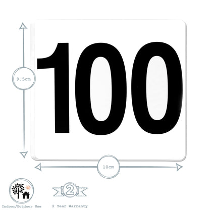 Table Number Plastic Card Set - 1-100