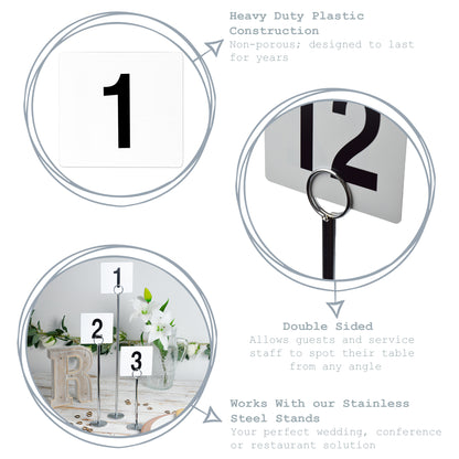Table Number Plastic Card Set - 1-50