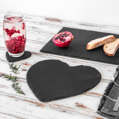 Heart Natural Slate Placemat - 25cm x 25cm