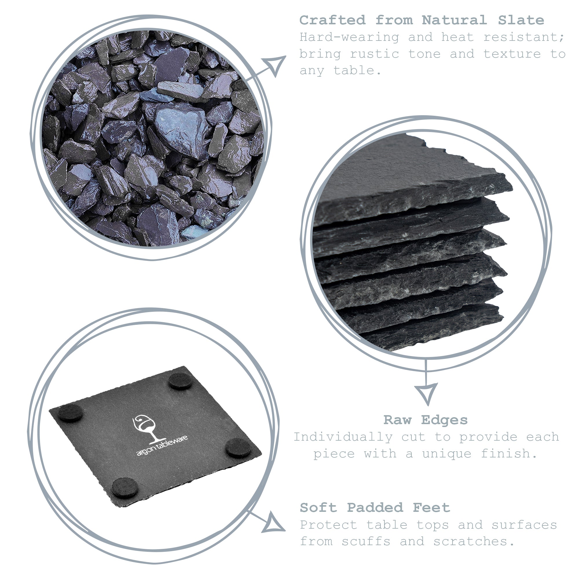 Round Natural Slate Coaster - 10cm