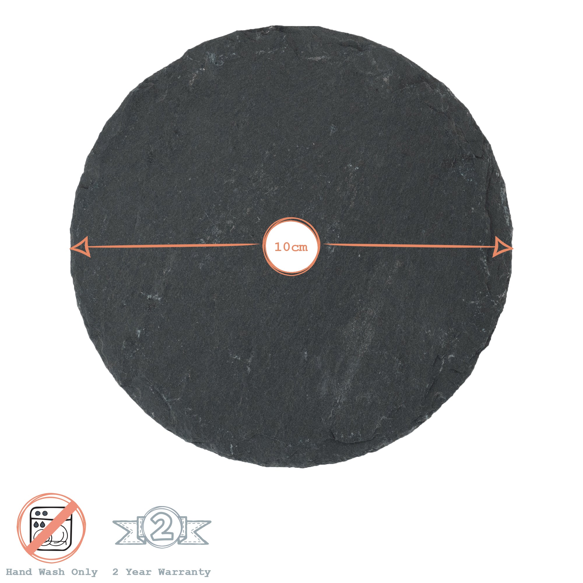 Round Natural Slate Coaster - 10cm