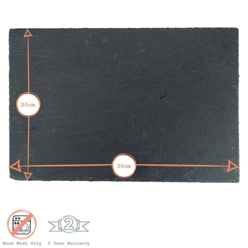 Argon Tableware Rectangular Natural Slate Placemat - 30x20cm