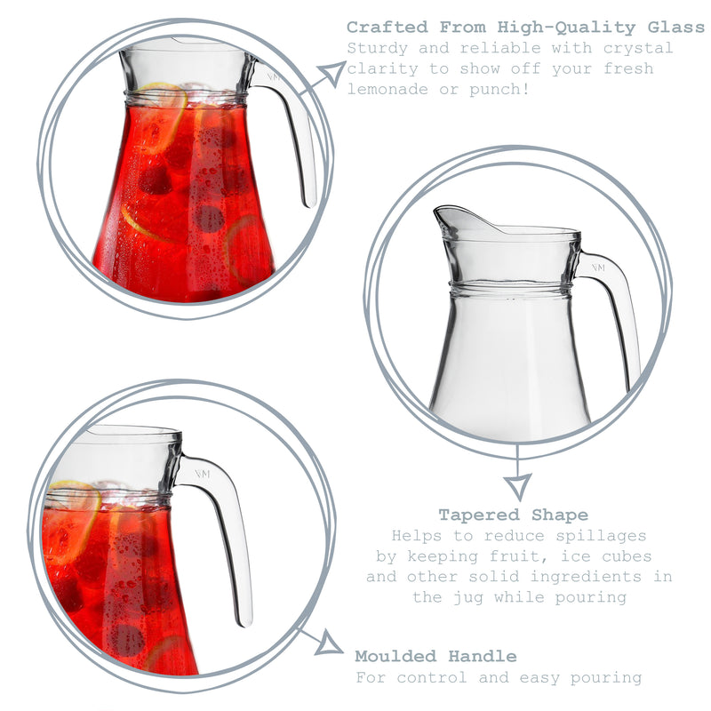 Argon Tableware Brocca Glass Jug - 1.5L