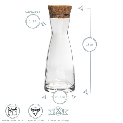 Ypsilon Carafe with Cork Lid - 1080ml