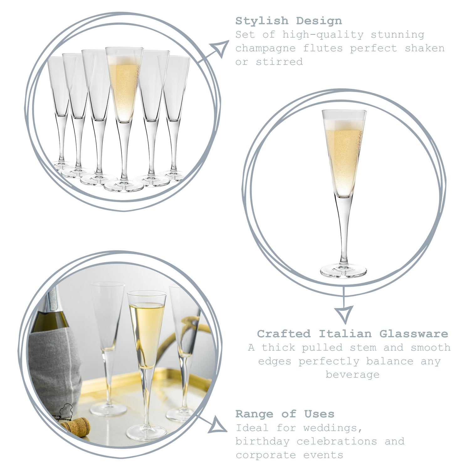 Ypsilon Flute Champagne Flute - 160ml