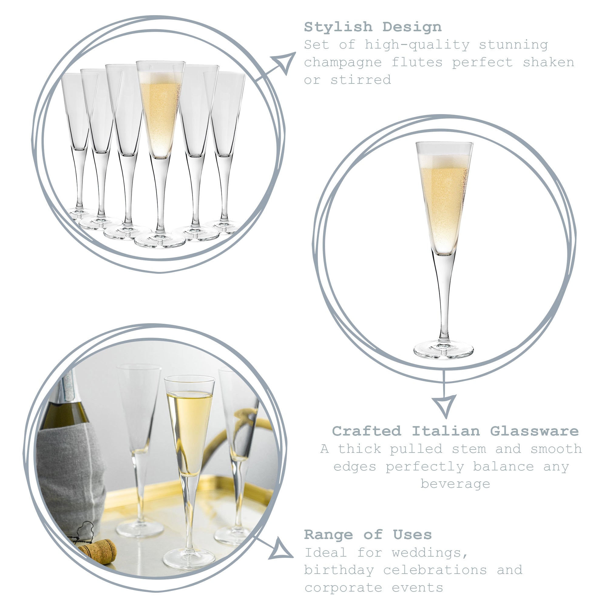 Ypsilon Flute Champagne Flute - 160ml