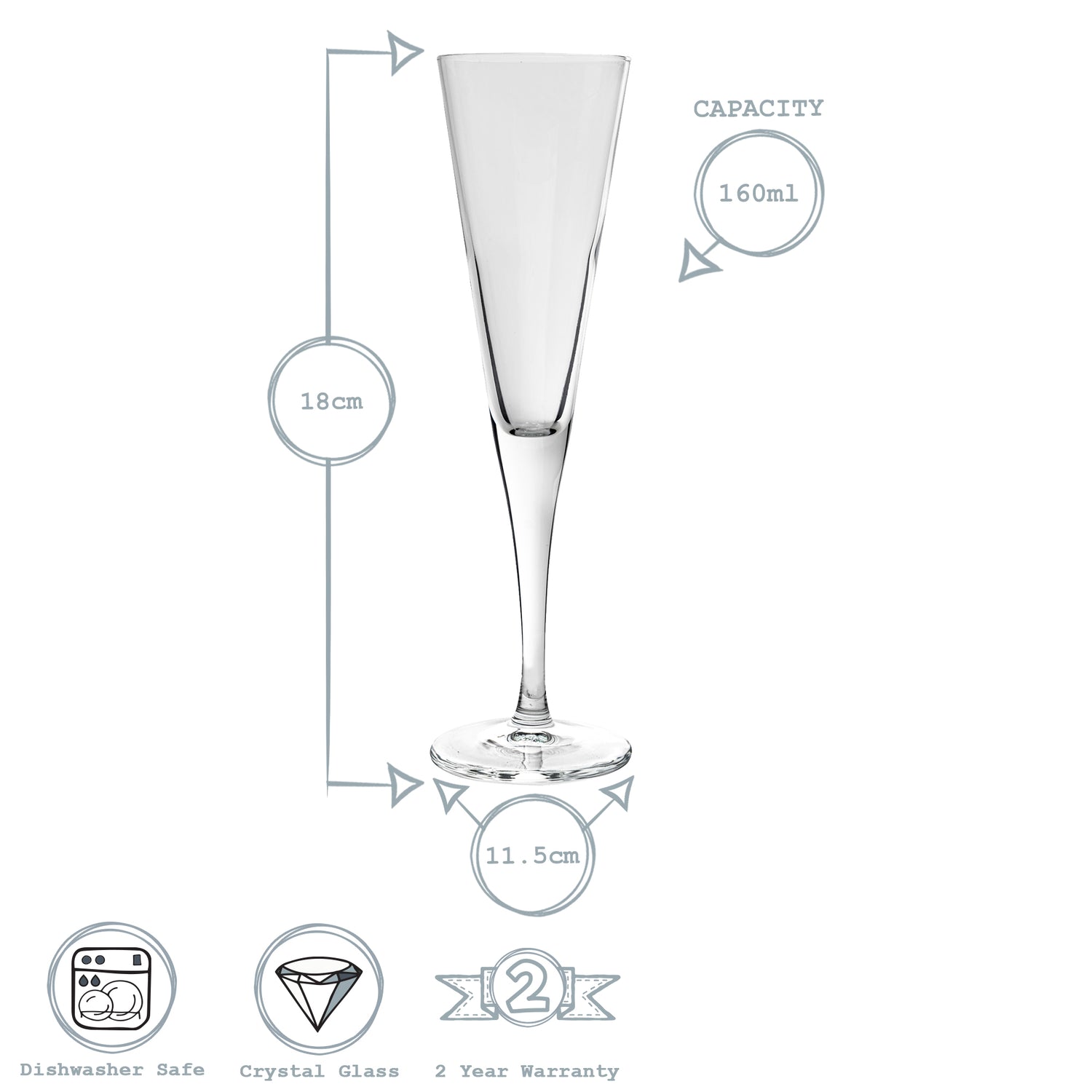 Ypsilon Flute Champagne Flute - 160ml
