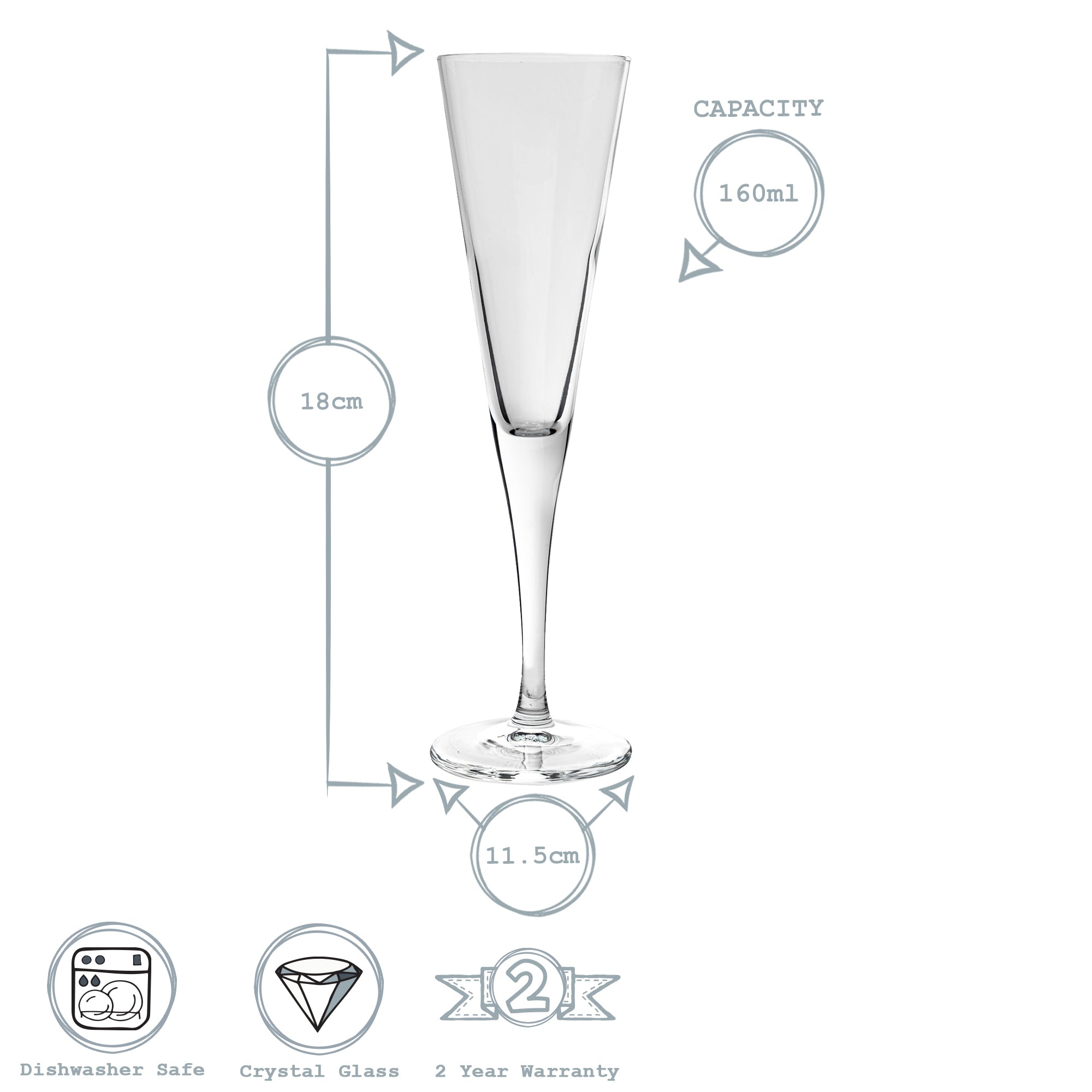 Ypsilon Flute Champagne Flute - 160ml