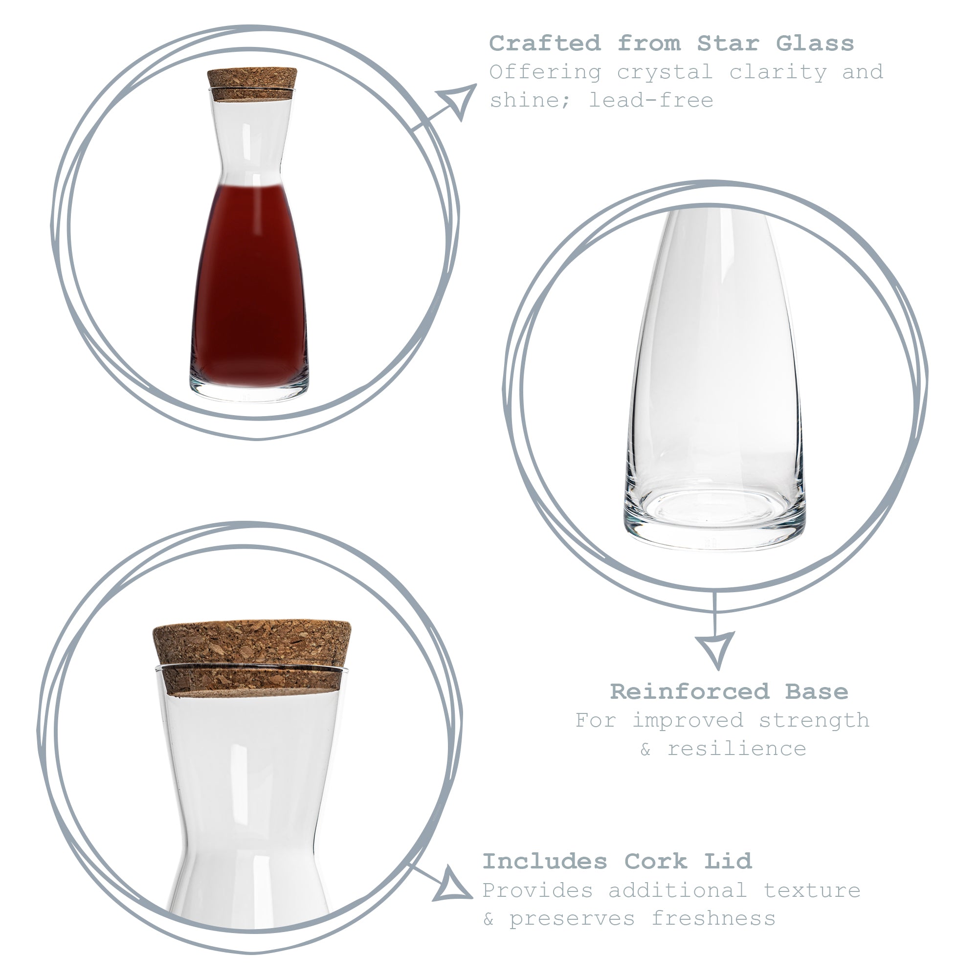 Ypsilon Carafe with Cork Lid - 285ml
