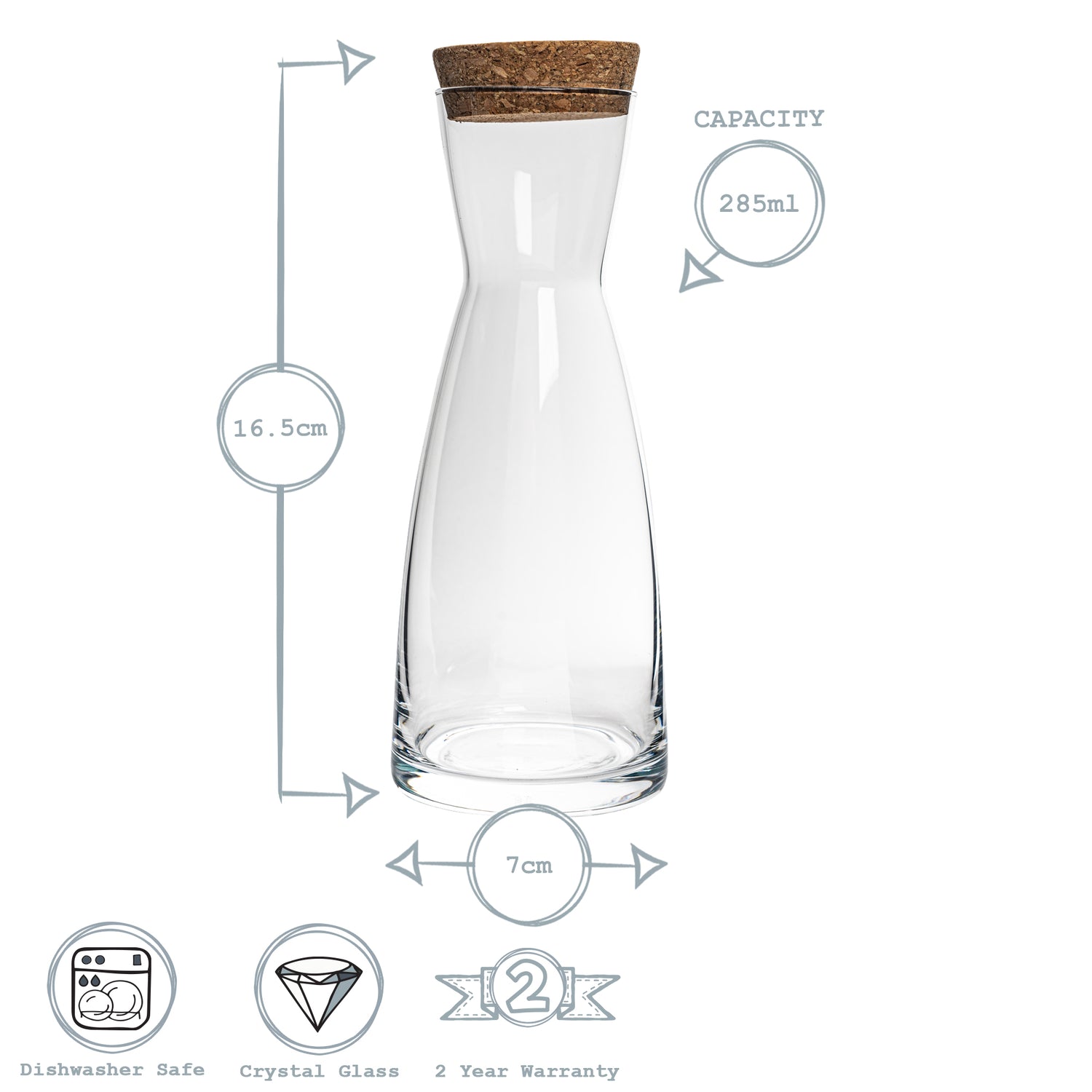 Ypsilon Carafe with Cork Lid - 285ml