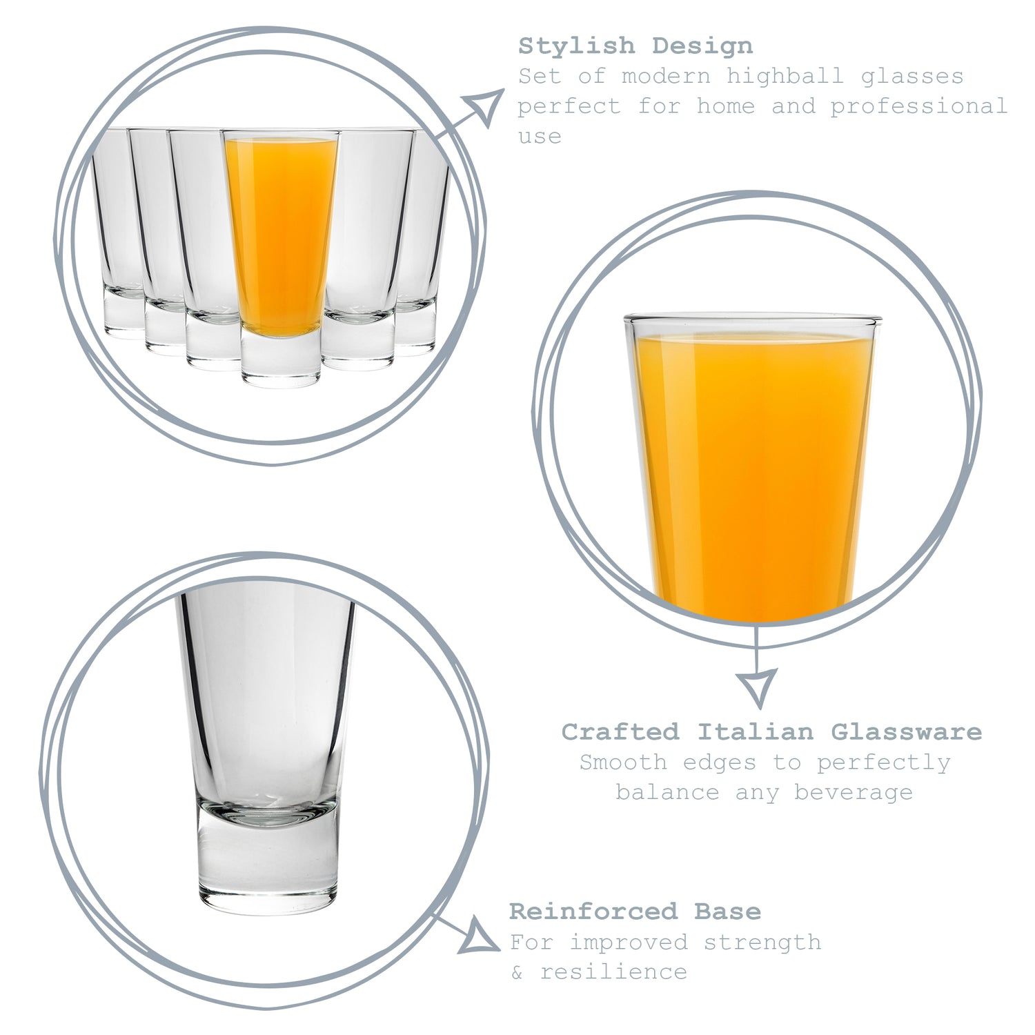 Ypsilon Highball Glasses - 453ml