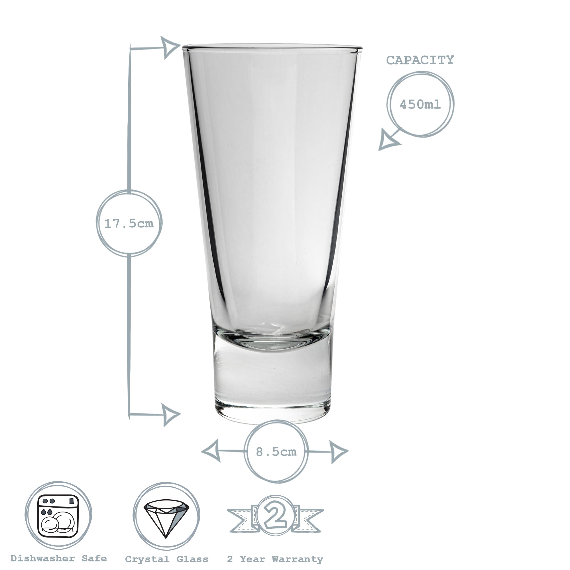 Ypsilon Highball Glasses - 453ml