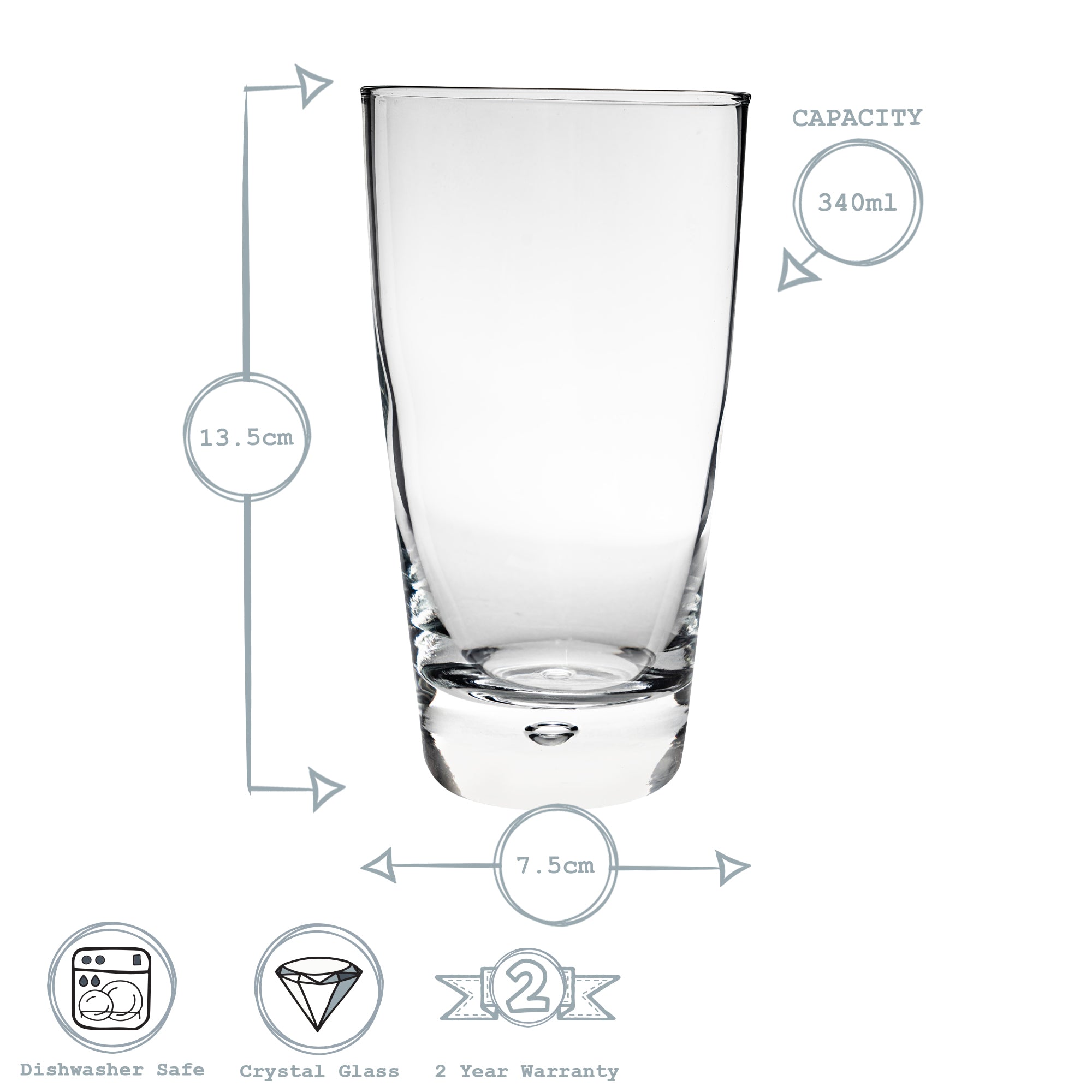 Luna Highball Glass - 340ml