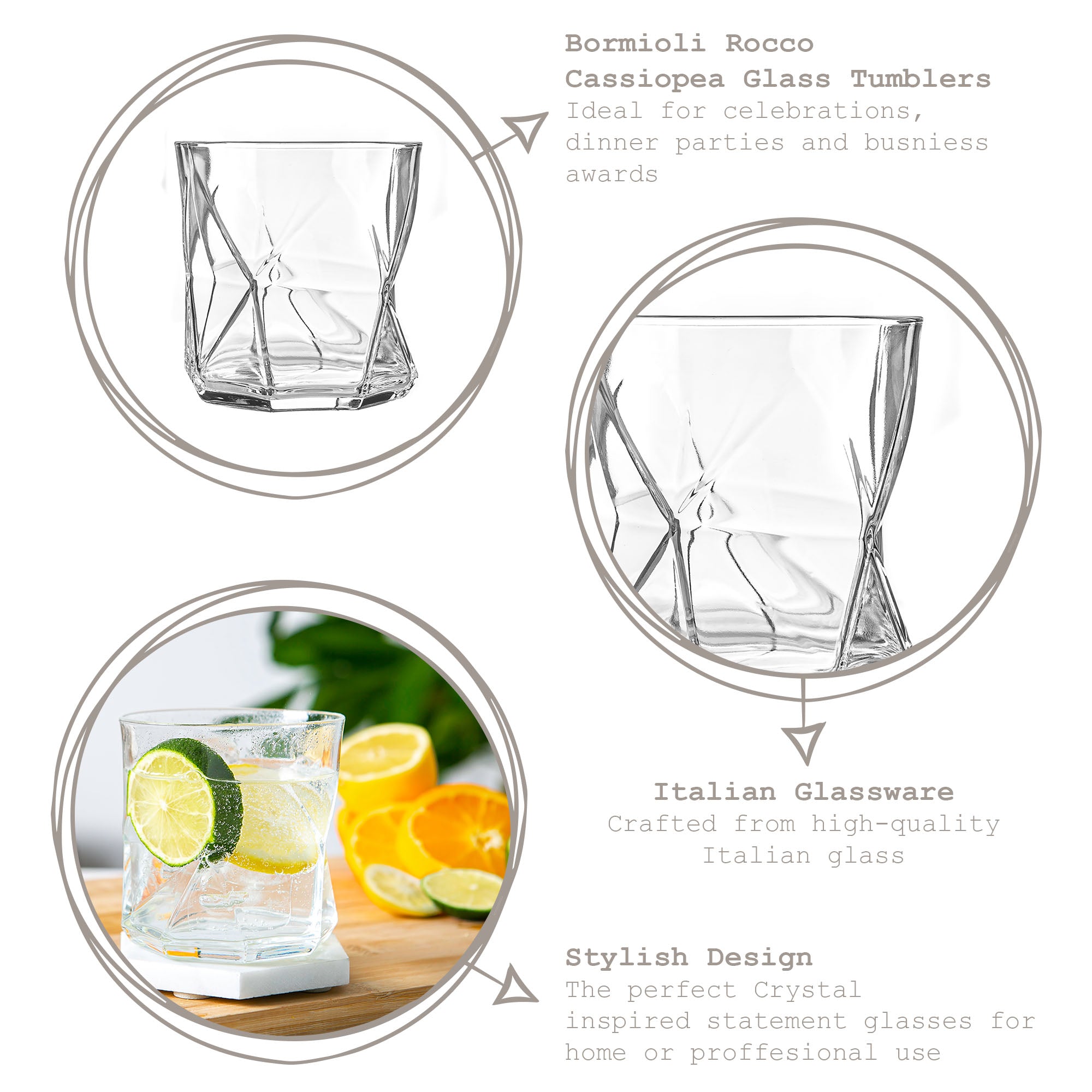 Cassiopea Whisky Tumbler - 330ml - Clear