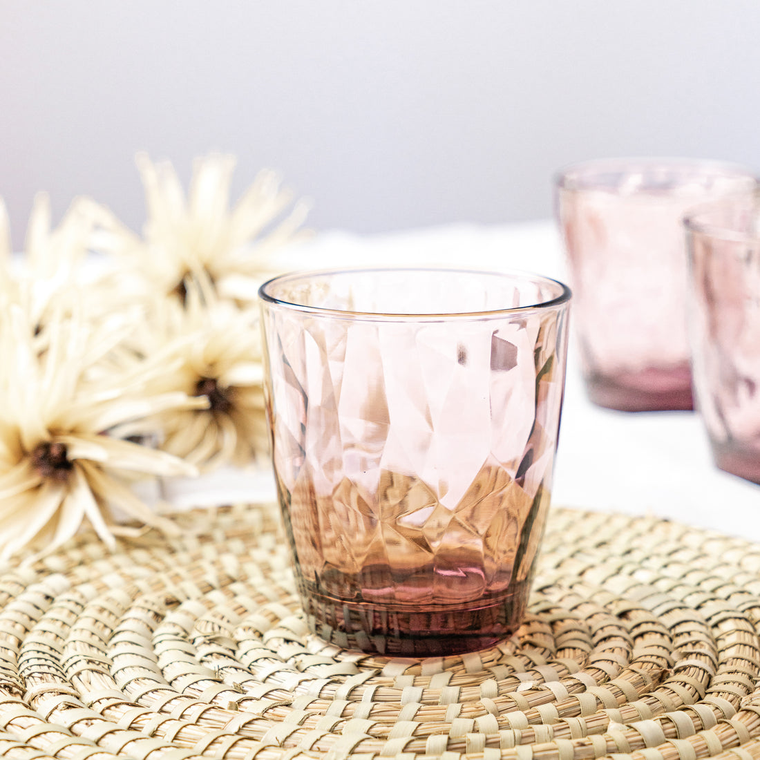 Diamond Double Old Fashioned Glass - 390ml - Rock Purple
